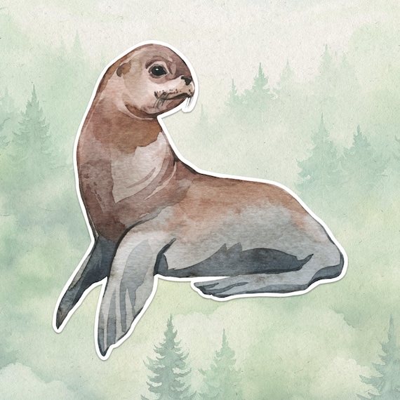 Waterproof vinyl sea lion sticker, Cute animal lover gift, Great decal for laptops, kindles, and water bottles