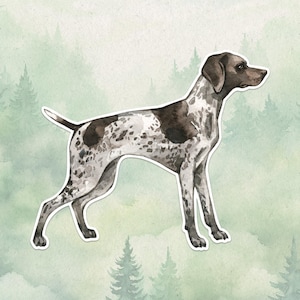 Waterproof vinyl German Pointer sticker, Cute dog lover gift, Great decal for laptops, kindles, and water bottles