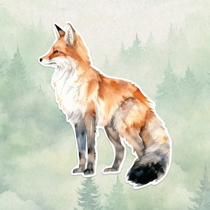 Adesivo in vinile impermeabile a forma di volpe, simpatico regalo per gli amanti degli animali, ottimo adesivo per laptop, Kindle e bottiglie d'acqua.