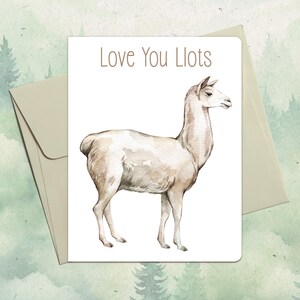 Carte de lama faite main personnalisée, cadeau mignon pour amoureux des animaux, carte de voeux animal personnalisée