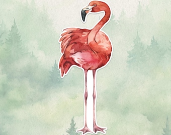 Pegatina de flamenco en vinilo impermeable, bonito regalo para amantes de los animales, ideal para portátiles, Kindles y botellas de agua.