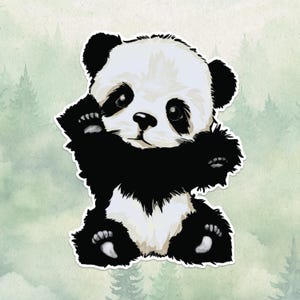 Waterdichte vinyl pandasticker, leuk cadeau dierenliefhebber, geweldige sticker voor laptops, kindles en waterflessen