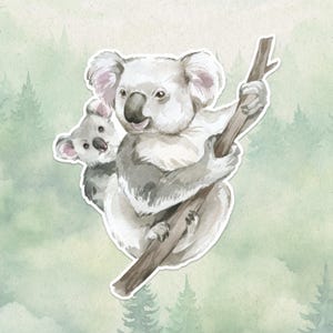 Waterproof vinyl koala sticker, Cute animal lover gift, Great decal for laptops, kindles, and water bottles