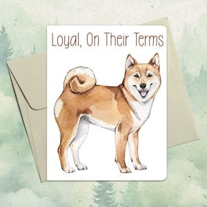Cartão personalizado feito à mão para Shiba Inu, presente fofo para amantes de animais de estimação, cartão personalizado para cães