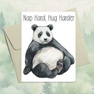 Cartão de panda personalizado feito à mão, presente fofo para amantes de animais, cartão de felicitações personalizado com animais