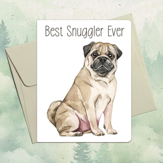 Buy Custom Handmade Pug Card, Cute Pet Lover Gift, Personalized