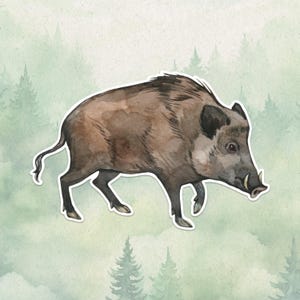 Waterproof vinyl boar sticker, Cute pig lover gift, Great decal for laptops, kindles, and water bottles