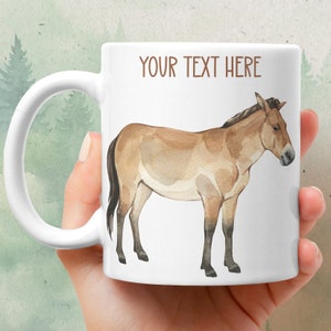 Przewalski horse mug - Personalized ceramic coffee mug - Watercolor