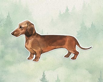 Waterproof vinyl Dachshund sticker, Cute dog lover gift, Great decal for laptops, kindles, and water bottles