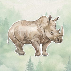Wasserdichter Vinyl-Nashorn-Aufkleber, niedliches Nashorn-Liebhabergeschenk, großartiger Aufkleber für Laptops, Kindles und Wasserflaschen