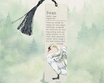 Swan bookmark, Cute book lover gift, Gift for bird lovers