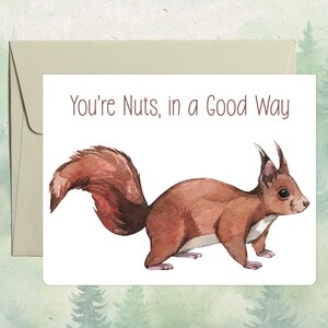 Carte d'écureuil faite main personnalisée, cadeau mignon pour amoureux des animaux, carte de voeux animal personnalisée