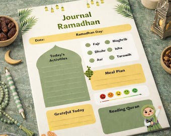 Printable Ramadan Daily Planner | Ibadah Tracker, Quran Reading Log, Gratitude And Mood Journal for a Meaningful Ramadan