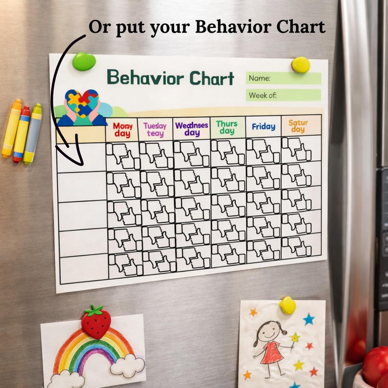 Printable Behavior Chart for Kids | Autism Friendly Responsibility ...