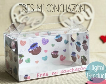 Spanish Valentine’s Day box| concha valentine| gift box insert| cake box| cookie box| Valentine’s Day treat box| digital download| Concha