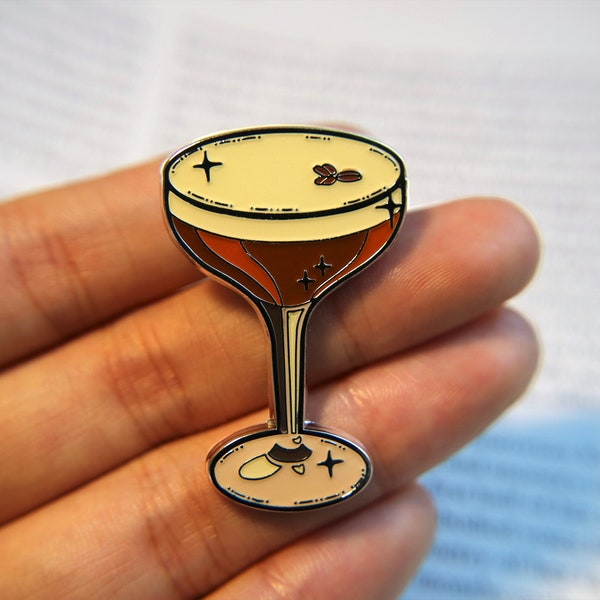Espresso Martini Enamel Pin - Cocktail Enamel Pin - Drinks Pin - Hard Enamel Pin