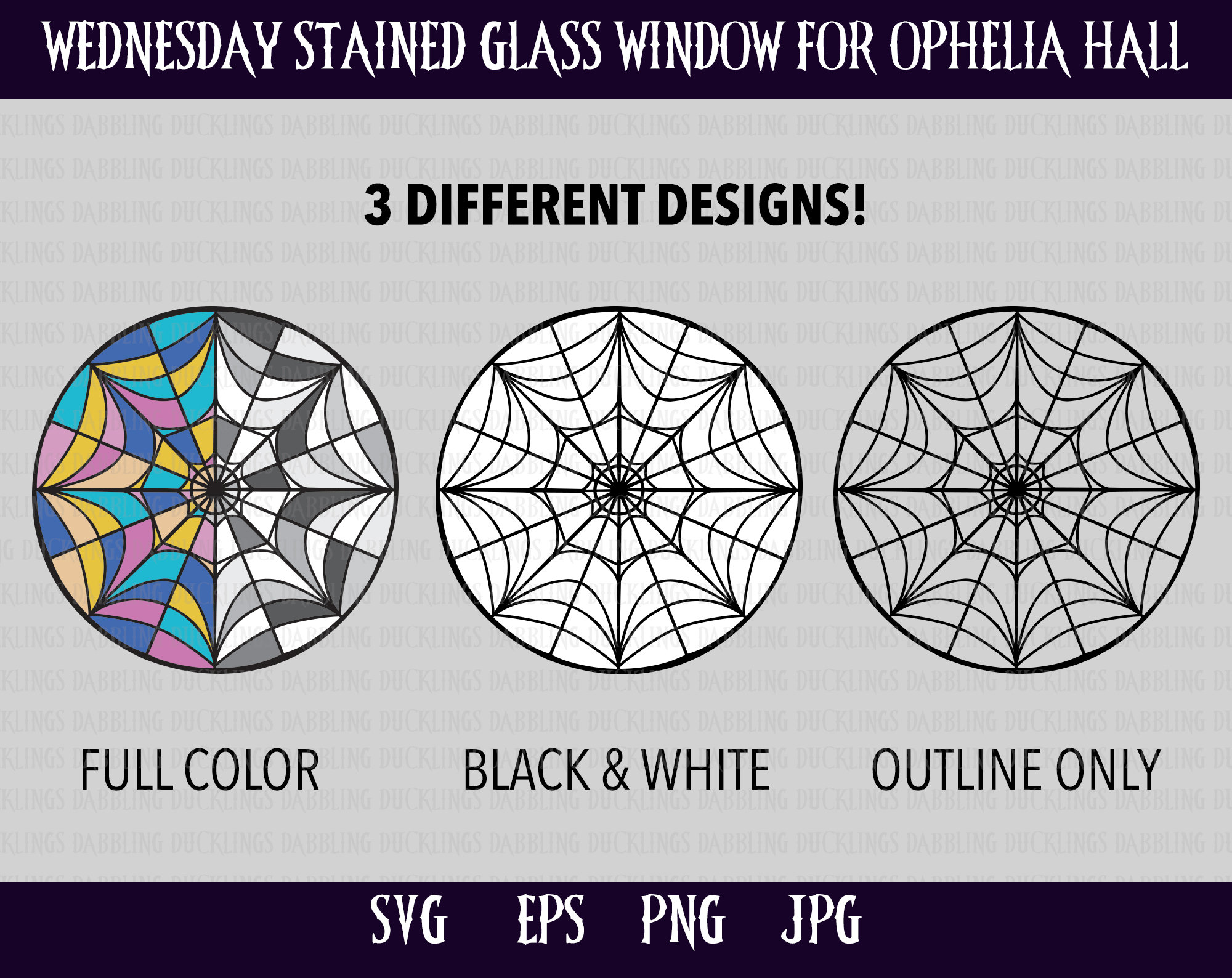 Wednesday Stained Glass Window SVG Addams Family Wandinha - Etsy Australia