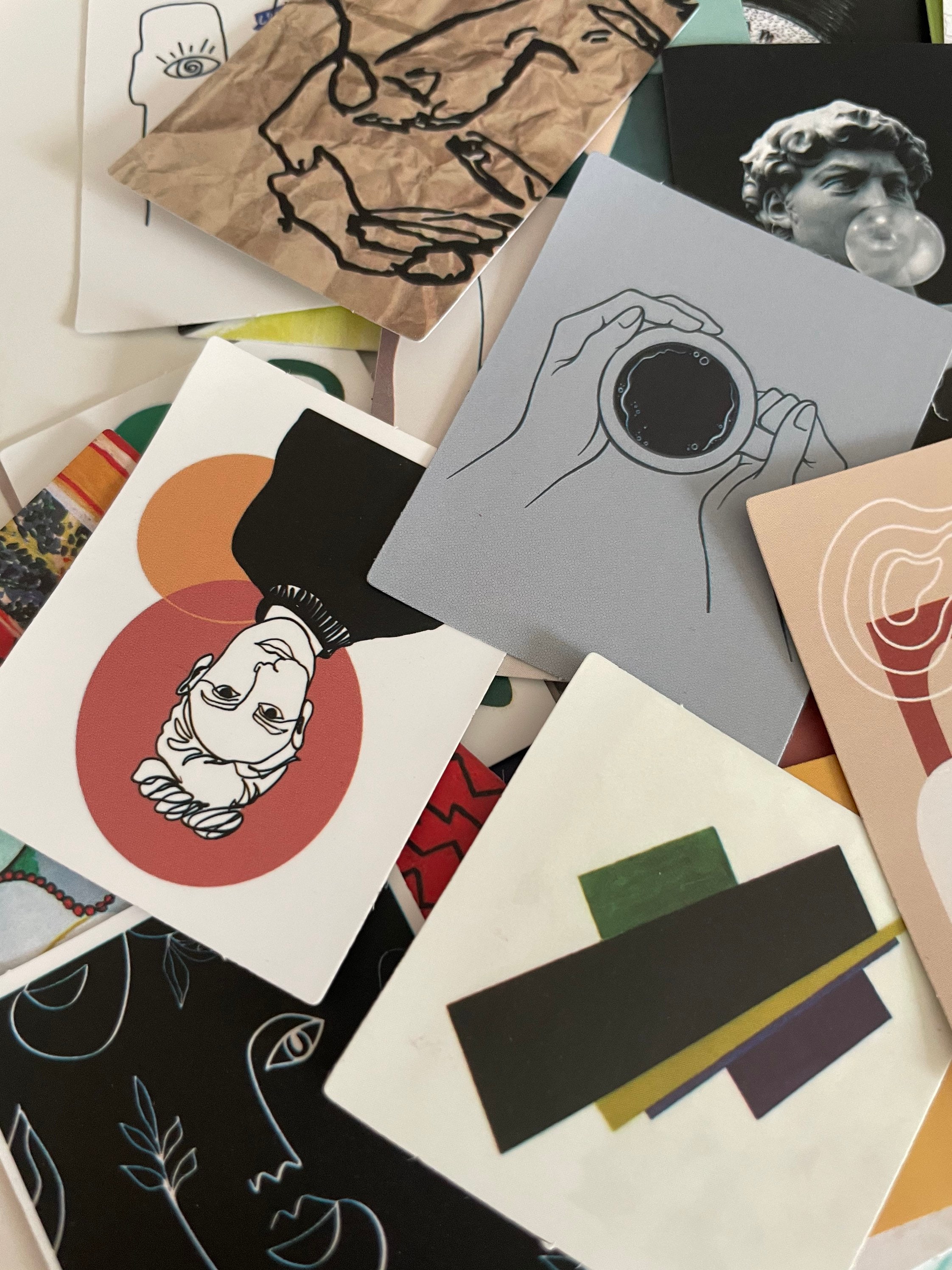 Vinyl Abstract Art Stickers Die Cut Decal Set Waterproof Etsy UK