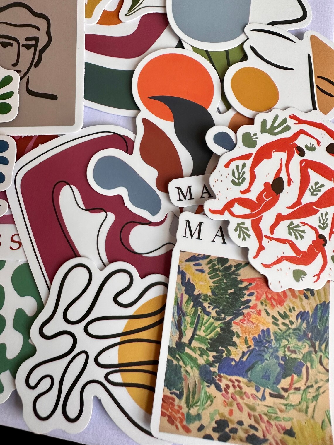 Black Abstract Sticker Vinyl Abstract Art Stickers | Die Cut Decal Set | Waterproof Reusable ...