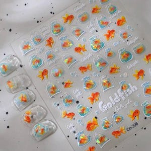 Set med små guldfiskklistermärken, liv, korallrevfiskar, marina klistermärken | naturklistermärken | dagboksklistermärken | pysselmaterial, klistermärken bild 8