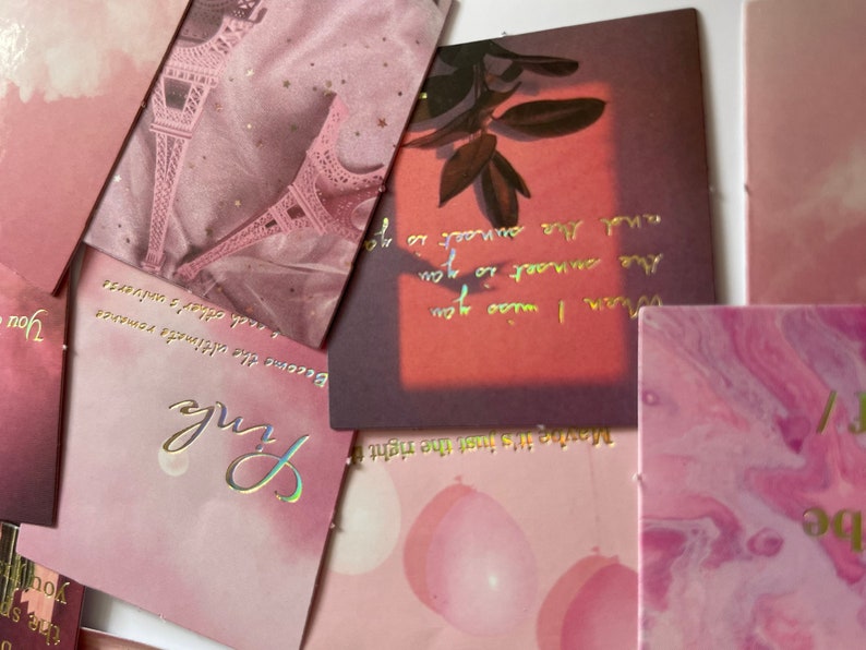 Pink Postcard Sticker Pink Positivity Landscape Sticker Sets - Pink Romantic Series - Be Junk ...