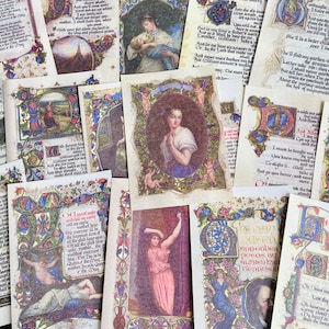 Zestaw 10 mieszanych elementów z papieru artystycznego | Malarstwo | Papier artystyczny | Scrapbooking | Prowadzenie dziennika | Pamiętnik | Dziennik | papier materiałowy