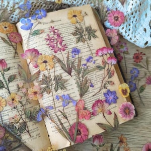 Trockenblumen-Aufkleber, Wildblumenstrauß-Aufkleber, Wildblumen-Aufkleber, Hippie Boho Blumen-Aufkleber, Wiesenblumen-Aufkleber