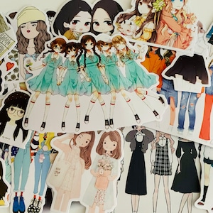 Personnage d'anime/ami/ensemble d'autocollants mode/autocollants esthétiques | bullet journal | Stickers agenda