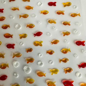 Set med små guldfiskklistermärken, liv, korallrevfiskar, marina klistermärken | naturklistermärken | dagboksklistermärken | pysselmaterial, klistermärken bild 9