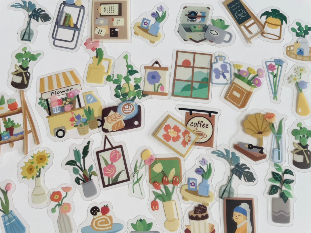 Set of Kawaii Household Planner Stickers, Interior Stickers , Vlog Home ...