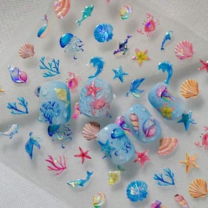 Set of tiny pastel fish stickers,  life, coral reef fish marine stickers | nature stickers | journal stickers | craft supplies, stickers