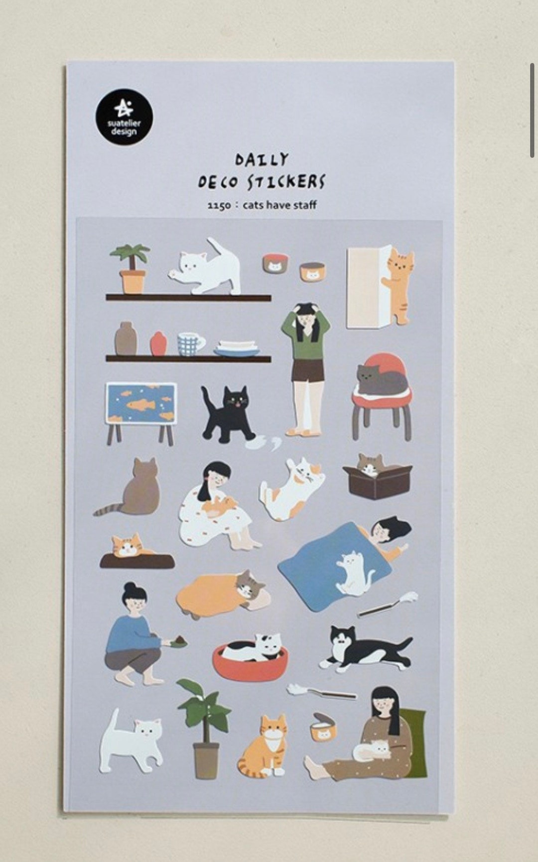Suatelier Stickers “cats Have Staff” / Kitty Sticker Set, Cute Sweet ...