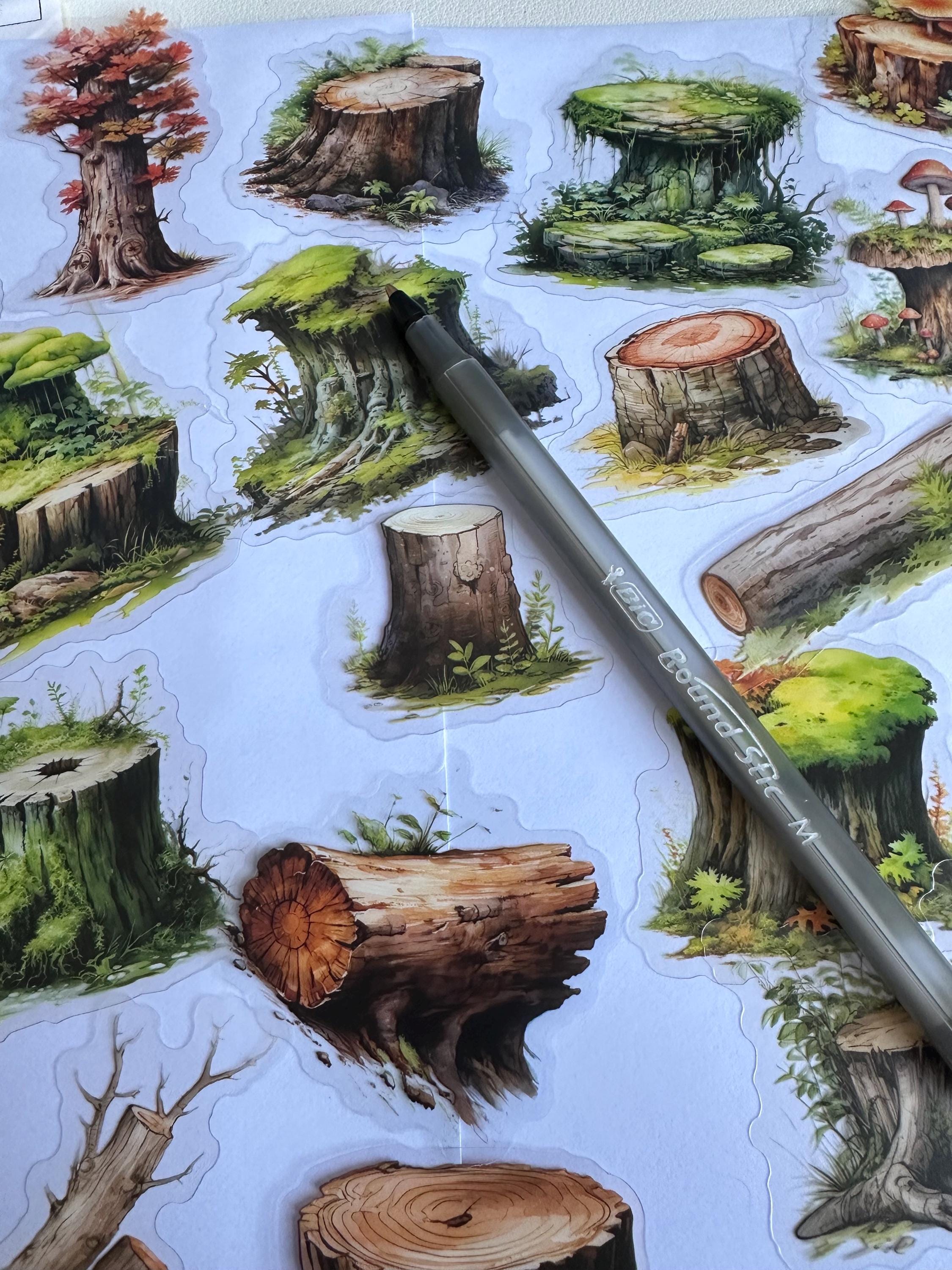 Treverk Sticker Tree Stickers|forest|woodland Sticker|tree Lumberjack Sticker| Planner ...