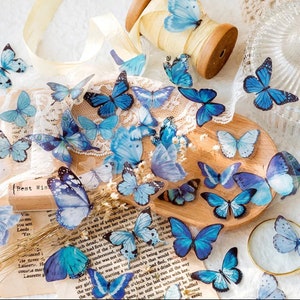 Blue Butterfly sticker sets, bullet journal, craft supplies, butterfly stickers, phone stickers