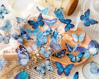 Blue Butterfly sticker sets, bullet journal, craft supplies, butterfly stickers, phone stickers
