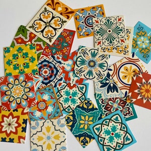 Set of 10 moroccan Mediterranean tiles stickers. Cute PAPER stickers - sticker set | Beautiful designs