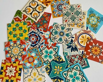 Set of 10 moroccan Mediterranean tiles stickers. Cute PAPER stickers - sticker set | Beautiful designs