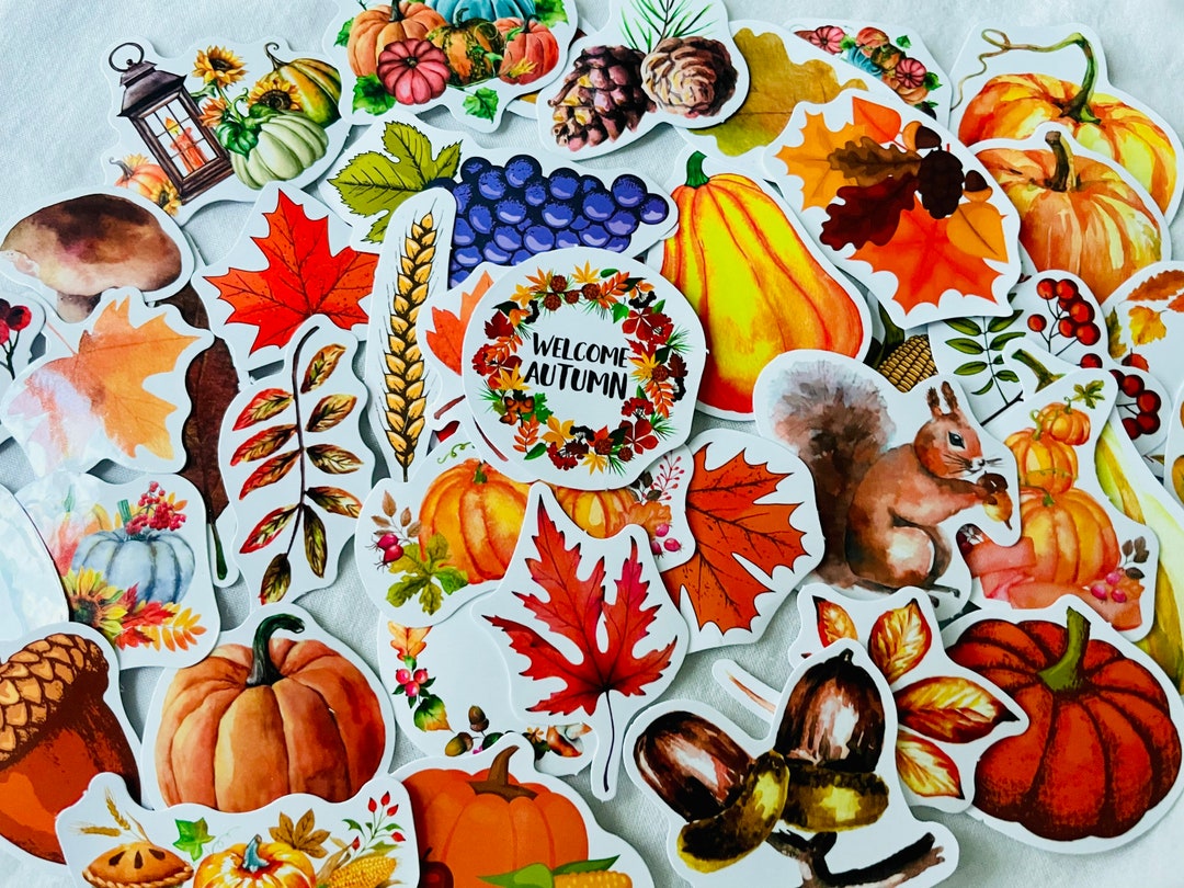 Autumn, Pumpkin,woodland Animal Stickers Pack. Fall, Autumn Forest ...