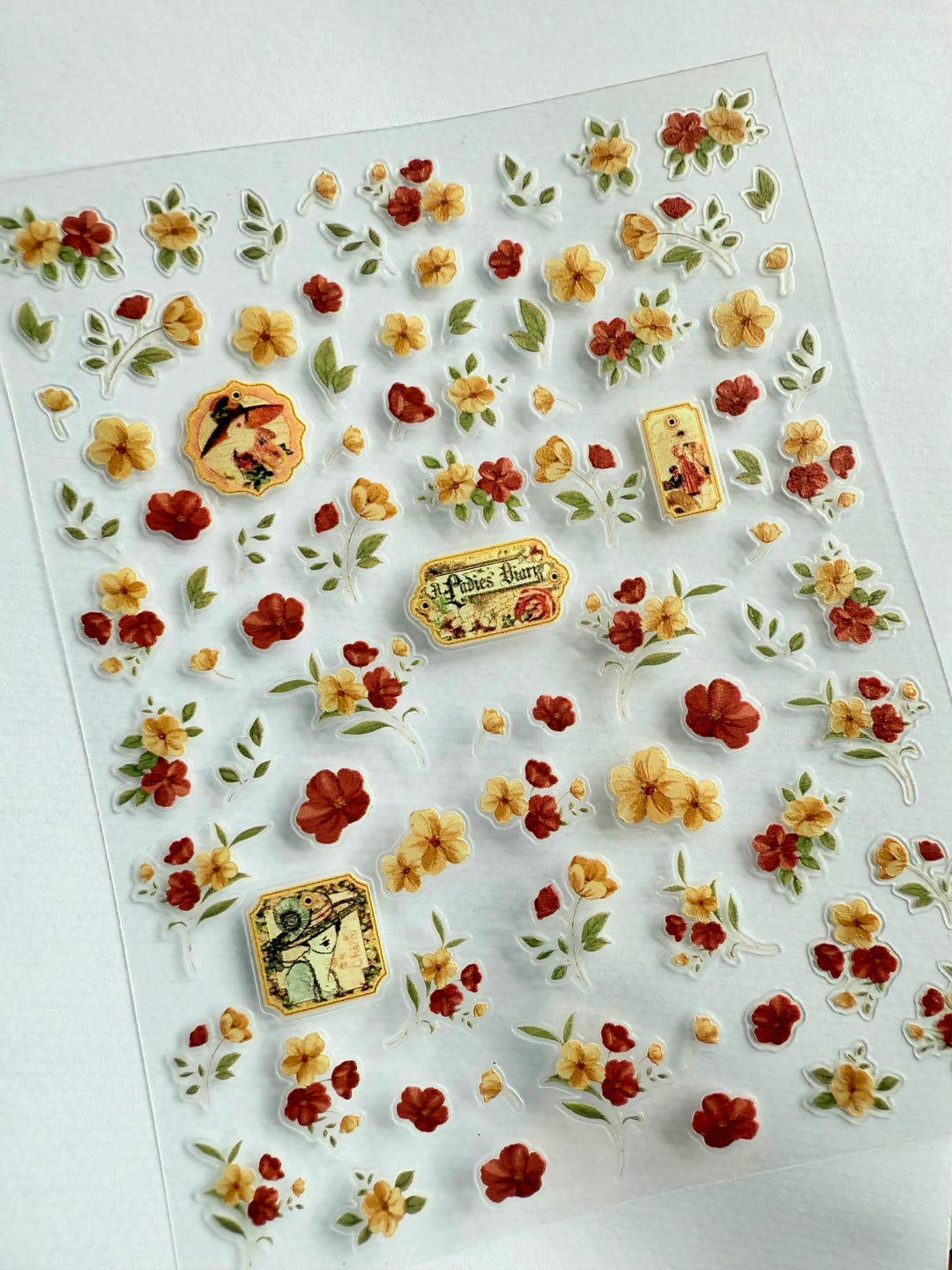 Mini Flower Stickers , Plant Sticker Sheet Suatelier. Tiny Stickers ...