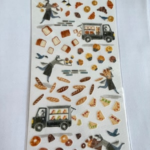Foglio di adesivi Mindwave Bakery Fox Set di adesivi carino volpe/pane, adesivi da forno, suaterlier, foodie fox, adesivi per pianificatore di diario
