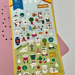 Fluffy House Stickers: Sonia J Kawaii Bear Planner Stickers