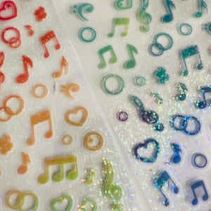 Adesivi musicali / spartiti / adesivi con note musicali / amante della musica / adesivi per pianificatori / cancelleria artigianale / bullet journal / musica per pianoforte