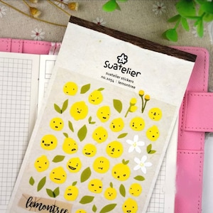 suatelier Pegatinas de limón - pegatinas de cítricos - pegatinas divertidas - hojas de pegatinas,