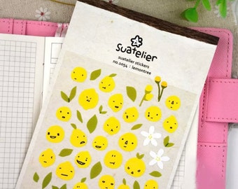 suatelier Lemon stickers - citrus stickers - fun stickers - sticker sheets,