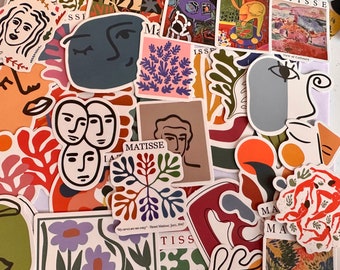 Vinyl abstract art Stickers | Die Cut Decal Set | Waterproof Reusable | lifestyle  Aesthetic | Planner Diary Scrapbook | abstract stickers