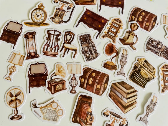 Vintage Stickers, Victorian house, antique furniture stickers, vintage Home  stickers, Journal stickers, BuJo stickers
