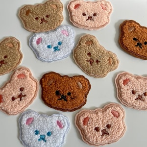 Adesivos de ursinho de pelúcia de tecido, adesivo de urso, adesivos 3D pegajosos. Adesivos fofos, adesivos de tecido