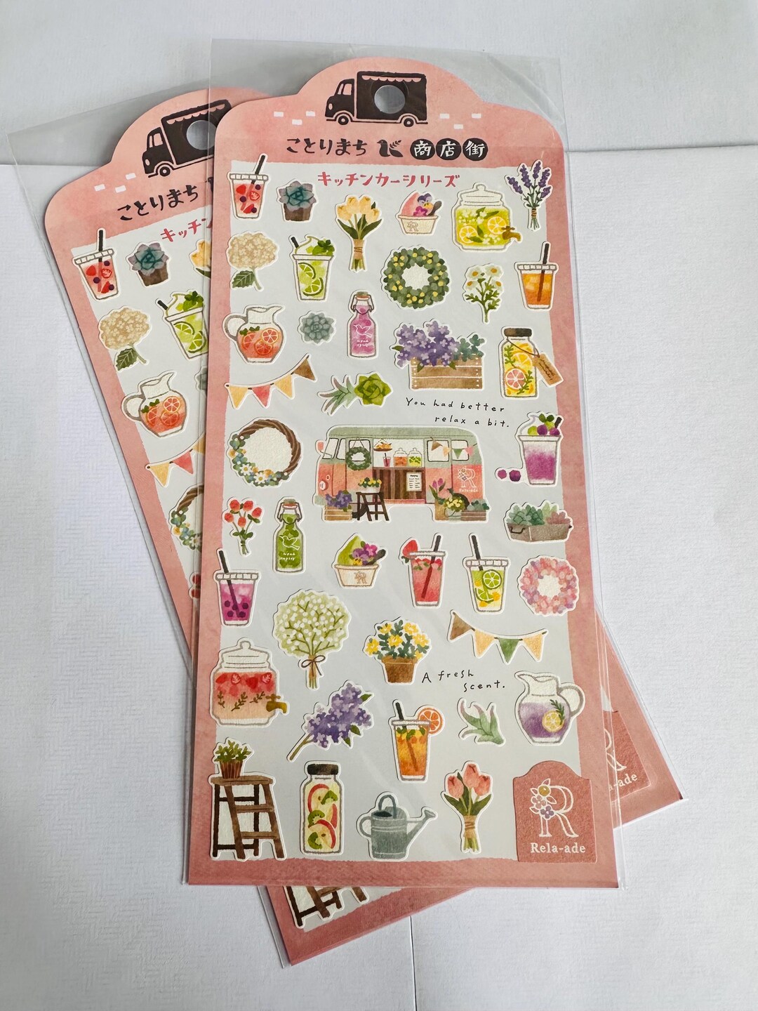 Flower Stickers, Flower Lover Gift- Floral Cart Sticker Sheet, Juice ...