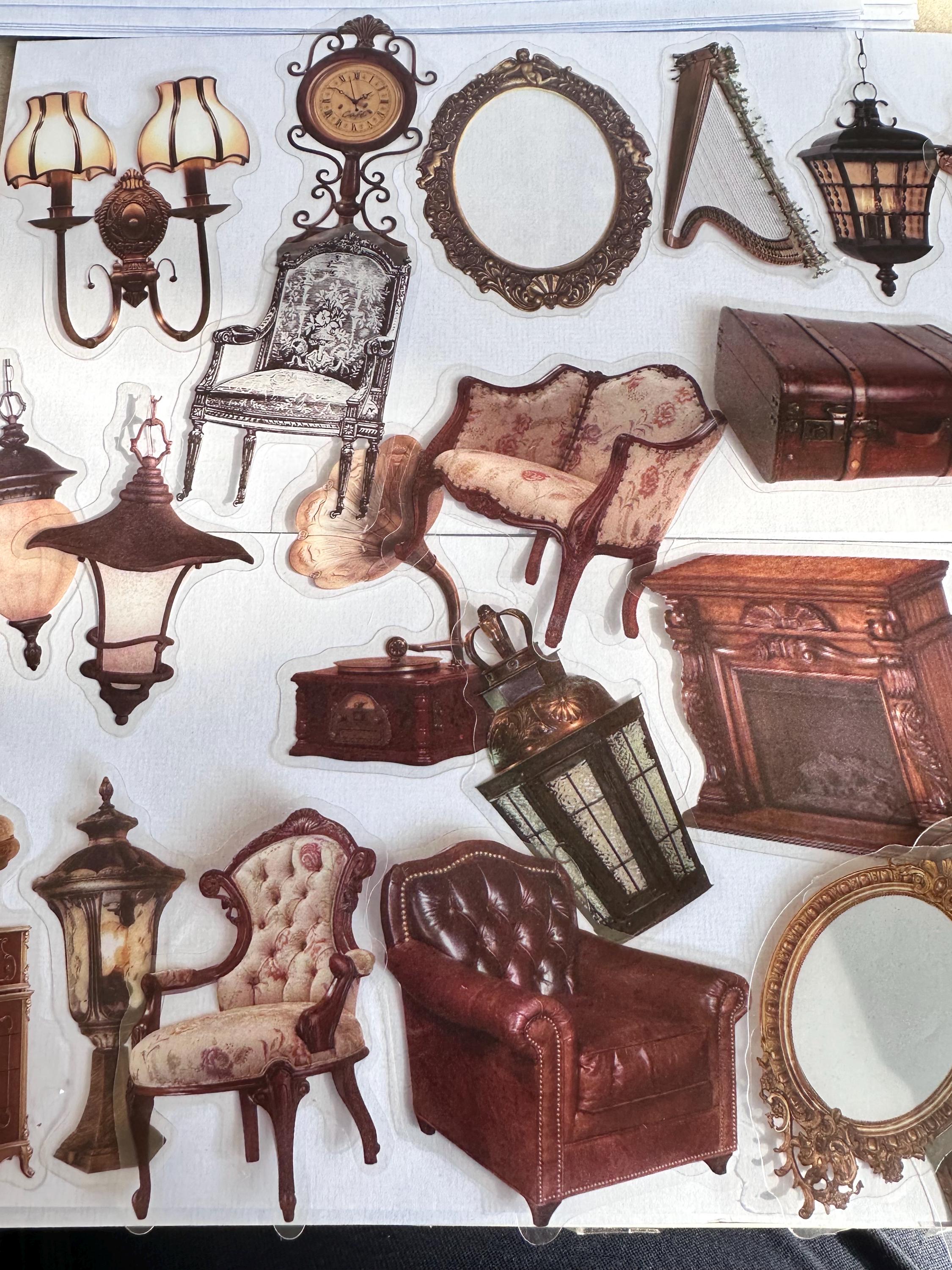 Vintage Furniture Stickers, Victorian House, Antique Furniture Stickers ...