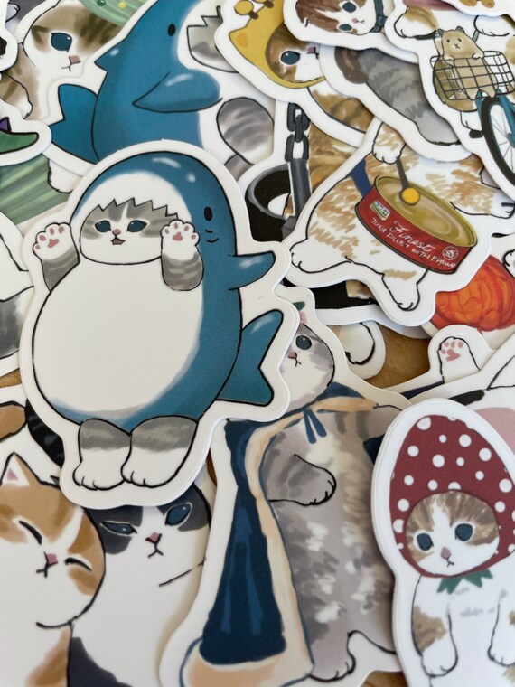 50 Adesivi Gatto In PVC Impermeabili – Multicolore, Estetici, Per Personalizzare Borracce E Laptop